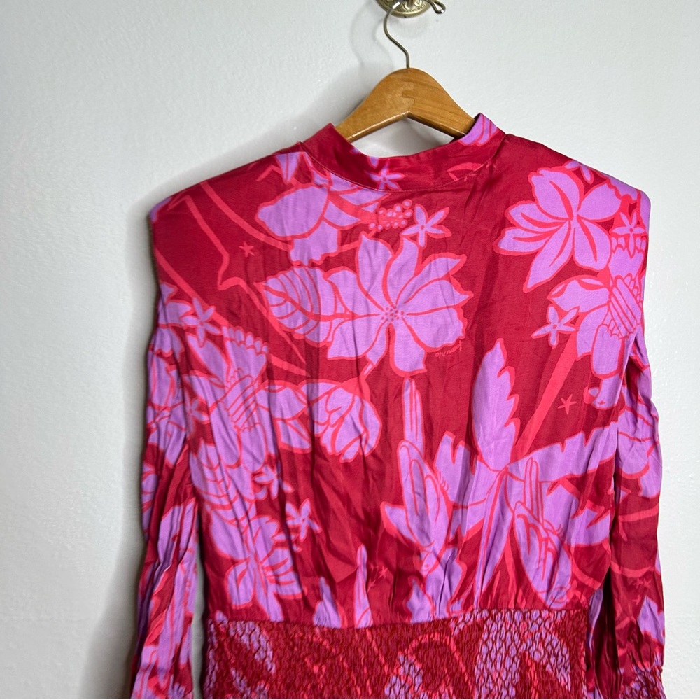NWT Farm Rio Living Nature Heart Cutout Smocked Mini Dress Size Medium - Picture 10 of 16